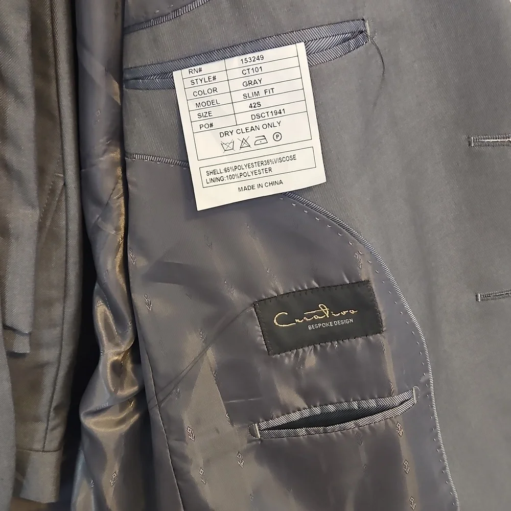 Men's Gray Slim Fit Suit And Pants